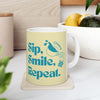 Sip, Smile, Repeat, Vintage Coffee Mug | Retro Ceramic Cup