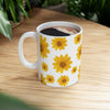 Daisy Flower Coffee Mug, Bright & Sunny Botanical Gift
