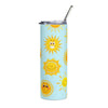 Sunny Smiles Travel Tumbler – Cute Sun Pattern Insulated Cup (20oz)