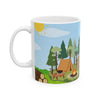Camping Scene Coffee Mug | Outdoor Campfire Cup, Camper Mug Gift
