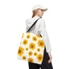 Yellow Daisy Floral Tote | Sun Flower Canvas Bag Gift