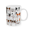 Cat Coffee Mug, Hand-Drawn Feline Face Cup, Cat Lover Gift
