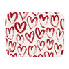 Hand-Painted Red Hearts Throw Blanket | Plush Sherpa Throw | Cozy Romantic Decor