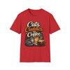Cats Cuddles Coffee T-Shirt, Cute Cat Graphic Tee, Cat Mom Dad Gift