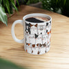 Cat Coffee Mug, Hand-Drawn Feline Face Cup, Cat Lover Gift