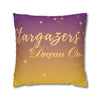 Stargazers Dream On Pillowcase | Decorative Throw Pillow Cover | Purple & Yellow Gradient Color