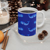 Blue Watercolor Whale Coffee Mug, Deep Blue Sea Themed Ceramic Cup