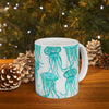 Watercolor Jellyfish Mug, Ceramic Coffee Cup, Gift for Marine Animal Lover