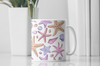 Pastel Starfish Shells Coffee Mug | Beach Seashell Ceramic Cup