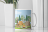 Camping Scene Coffee Mug | Outdoor Campfire Cup, Camper Mug Gift