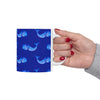 Blue Watercolor Whale Coffee Mug, Deep Blue Sea Themed Ceramic Cup