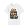 Cats Cuddles Coffee T-Shirt, Cute Cat Graphic Tee, Cat Mom Dad Gift