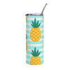 Pineapple Stripe Stainless Tumbler | Tropical Summer Travel Cup (20oz)