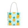 Pineapple Stripe Tote | Tropical Fruit Canvas Bag Gift
