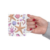 Pastel Starfish Shells Coffee Mug | Beach Seashell Ceramic Cup