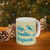 Sip, Smile, Repeat, Vintage Coffee Mug | Retro Ceramic Cup