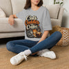 Cats Cuddles Coffee T-Shirt, Cute Cat Graphic Tee, Cat Mom Dad Gift