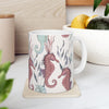 Watercolor Seahorse Coffee Mug, Ocean Life Ceramic Cup