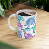 Watercolor Sea Turtle Coffee Mug, Ocean-Themed Ceramic Cup