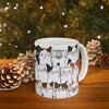 Cat Coffee Mug, Hand-Drawn Feline Face Cup, Cat Lover Gift