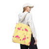 Pink Flamingo Birds Tote | Tropical Canvas Bag Gift