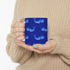 Blue Watercolor Whale Coffee Mug, Deep Blue Sea Themed Ceramic Cup