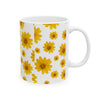 Yellow Daisy Floral Ceramic Coffee Mug (Various Sizes)