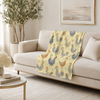 Farmhouse Rooster & Hen Throw Blanket | Fleece Sherpa Blanket | Cozy Country Decor