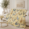 Farmhouse Rooster & Hen Throw Blanket | Fleece Sherpa Blanket | Cozy Country Decor