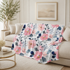 Watercolor Blossom Throw Blanket | Floral Sherpa Blanket | Cozy Home Decor