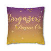 Stargazers Dream On Pillowcase | Decorative Throw Pillow Cover | Purple & Yellow Gradient Color