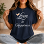 Love & Happiness T-Shirt, Butterfly Script Tee, Uplifting Gift