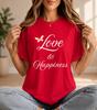 Love & Happiness T-Shirt, Butterfly Script Tee, Uplifting Gift