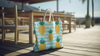 Pineapple Stripe Tote | Tropical Fruit Canvas Bag Gift