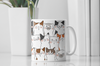 Cat Coffee Mug, Hand-Drawn Feline Face Cup, Cat Lover Gift