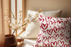 Hand-Painted Red Heart Throw Pillow | Cute Romantic Decor | Various Sizes