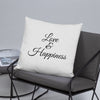 Love & Happiness - Pillow (Grey Color)