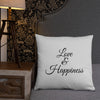 Love & Happiness - Pillow (Grey Color)