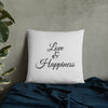 Love & Happiness - Pillow (Grey Color)